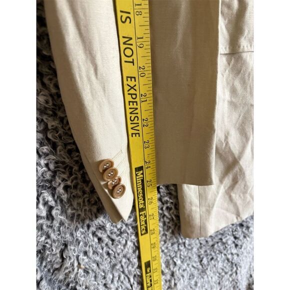 Men's Beige Blazer Jacket Size 48 Classic Formal Notch Lapel - Picture 3 of 11
